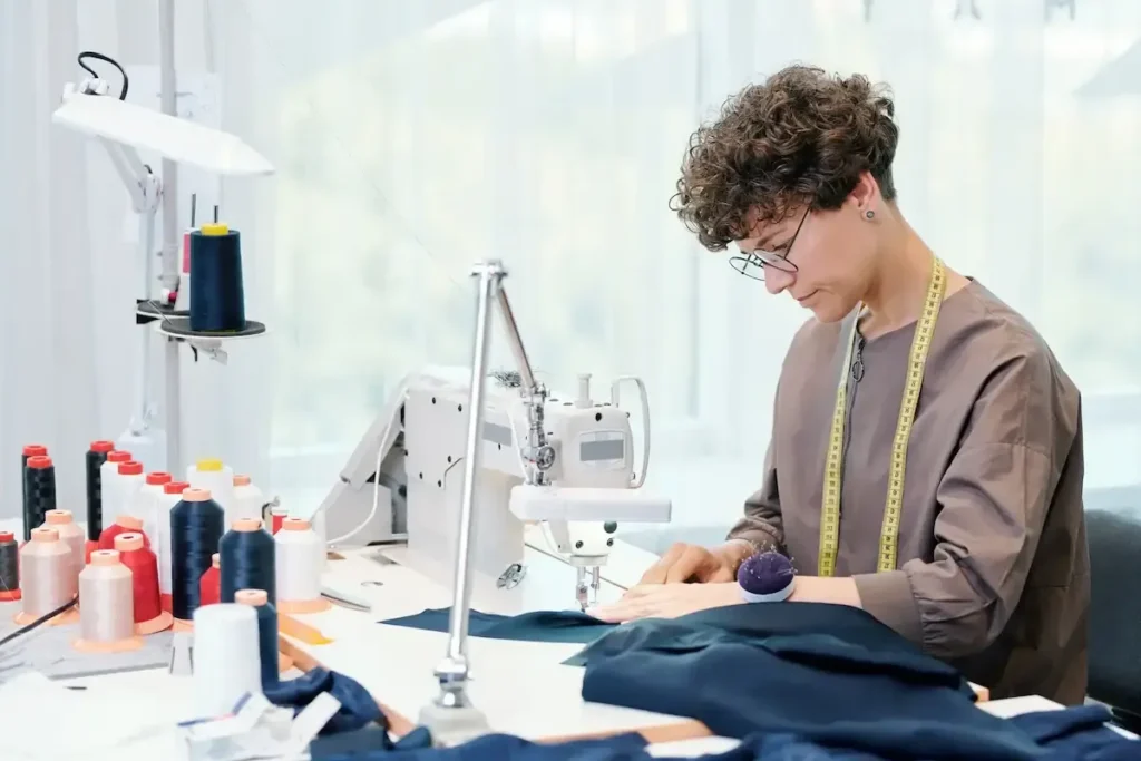 A garment sample being reviewed for trims and finishing.