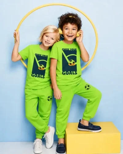 apparel-the-hub-kidswear-two-children-neon-green-football-tshirts-joggers